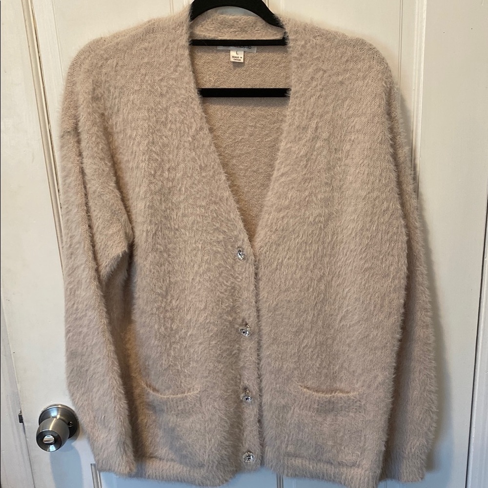 Cozy Champagne Color Cardigan Sweater